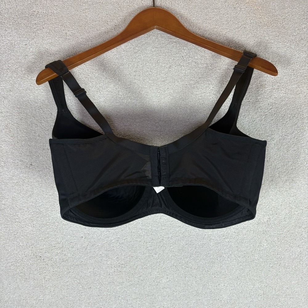 Cacique‎ Smooth Balconette Bra 38G Lightly Lined Underwire Black Adjustable - Picture 9 of 9